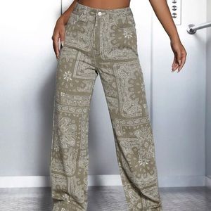 High Waist Straight Leg Jeans